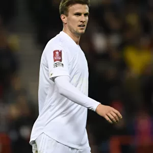 Arsenal's Rob Holding in Action: FA Cup Battle at Nottingham Forest (2021-22)