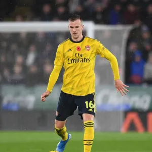Arsenal's Rob Holding in Action at Leicester City Premier League Clash (2019-20)