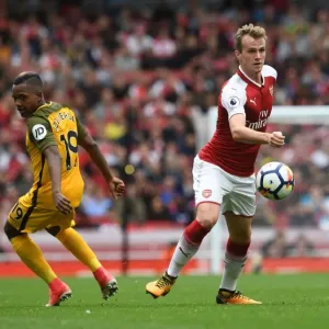 Arsenal's Rob Holding Battles Jose Izquierdo in Premier League Clash Arsenal's Rob Holding Battles Jose Izquierdo in Premier League Clash