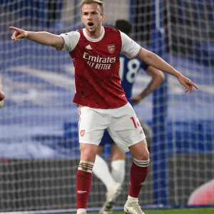 Arsenal's Rob Holding at Chelsea's Stamford Bridge: 2020-21 Premier League Match Amidst COVID-19 Restrictions Arsenal's Rob Holding at Chelsea's Stamford Bridge: 2020-21 Premier League Match Amidst COVID-19 Restrictions