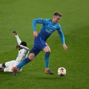 Arsenal's Rob Holding Clashes with Östersunds Frank Arhin in Europa League Showdown
