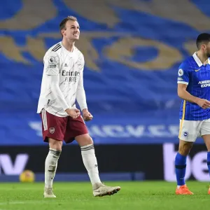 Arsenal's Rob Holding Reacts After Brighton & Hove Albion Clash (Premier League 2020-21)