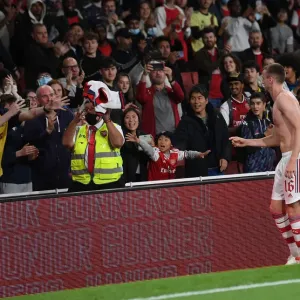 Arsenal's Rob Holding Shirts It Out: Arsenal v AFC Wimbledon, Carabao Cup 2021