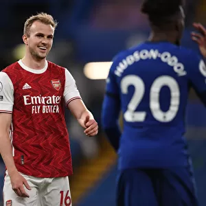 Arsenal's Rob Holding at Empty Stamford Bridge: 2020-21 Premier League Match Amidst COVID-19 Restrictions