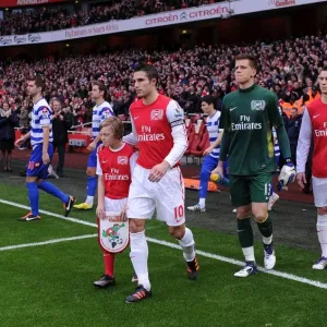 Arsenal's Robin van Persie Leads Out Team Against Queens Park Rangers, 2011-12 Premier League