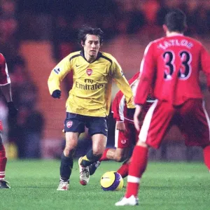 Arsenal's Rosicky Faces Off Against Middlesbrough's Yakubu and Taylor in 1-1 Premiership Showdown at Riverside Stadium, 2007 Arsenal's Rosicky Faces Off Against Middlesbrough's Yakubu and Taylor in 1-1 Premiership Showdown at Riverside Stadium, 2007