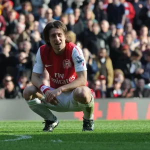 Arsenal's Rosicky Fights for Victory Against Tottenham in the Premier League (2011-12)