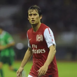 Arsenal's Rosicky and Nasri in Action: Hangzhou Greentown vs Arsenal, China 2011