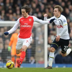 Arsenal's Rosicky Outmaneuvers Spurs Eriksen in Intense Premier League Clash Arsenal's Rosicky Outmaneuvers Spurs Eriksen in Intense Premier League Clash