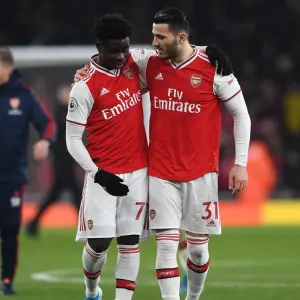 Arsenal's Saka and Kolasinac Celebrate Victory Over Manchester United in Premier League Clash Arsenal's Saka and Kolasinac Celebrate Victory Over Manchester United in Premier League Clash
