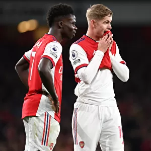 Arsenal's Saka and Smith Rowe in Action: Arsenal vs Aston Villa, Premier League 2021-22