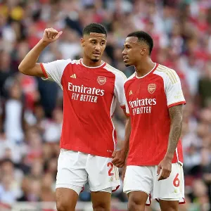 Arsenal FC Print - Saliba and Gabriel Moment