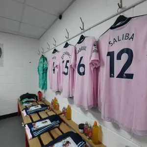 Arsenal's Saliba Jersey in AFC Bournemouth Changing Room - Premier League 2022-23