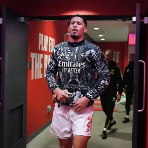 Arsenal's Saliba Watches On: Arsenal FC vs West Ham United, Premier League 2023-24 Arsenal's Saliba Watches On: Arsenal FC vs West Ham United, Premier League 2023-24