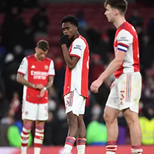 Arsenal's Sambi Reacts After Carabao Cup Semi-Final Second Leg vs Liverpool