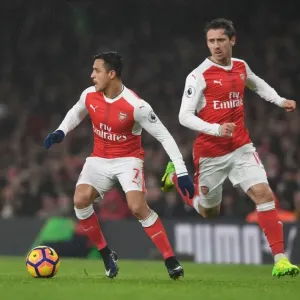 Arsenal's Sanchez and Monreal in Action against Watford, Premier League 2016-17