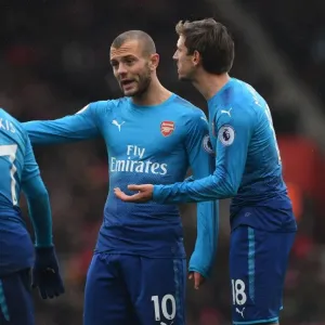 Arsenal's Sanchez, Wilshere, and Monreal in Action against Southampton (2017-18)