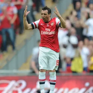 Arsenal's Santi Cazorla Celebrates FA Cup Final Goal vs Hull City (2014)