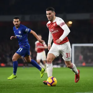 Arsenal's Sead Kolasinac in Action Against Chelsea at Emirates Stadium - Premier League 2018-19