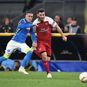 Arsenal's Sead Kolasinac Battles Past Napoli's Jose Callejon in Europa League Quarterfinal