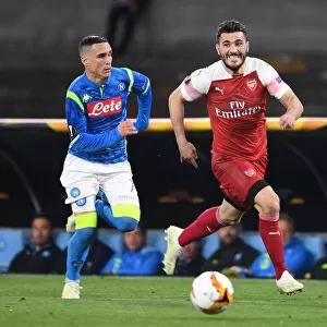Arsenal's Sead Kolasinac Breaks Past Napoli's Jose Callejon in Europa League Quarterfinal