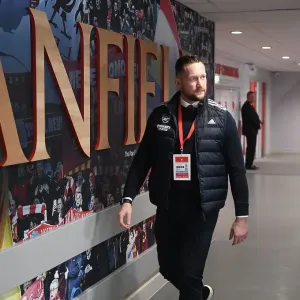 Arsenal's Security Guard Mark McKinley Before Liverpool vs. Arsenal Premier League Clash (2022-23) Arsenal's Security Guard Mark McKinley Before Liverpool vs. Arsenal Premier League Clash (2022-23)