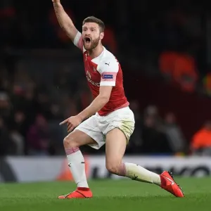 Arsenal's Shkodran Mustafi Focuses in UEFA Europa League Semi-Final vs Valencia