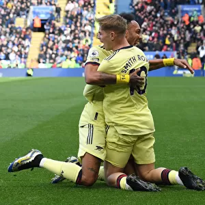 Arsenal's Smith Rowe and Aubameyang: Celebrating a Leicester City Victory Goal (2021-22)