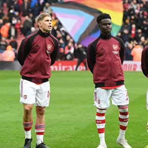 Arsenal's Smith Rowe and Saka in Action: Arsenal vs. Brentford, Premier League 2021-22