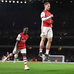 Arsenal's Smith Rowe and Saka: Celebrating Goals in Premier League Victory over West Ham