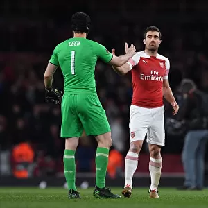Arsenal's Sokratis and Petr Cech: United in Europa League Semi-Final Battle