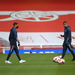 Arsenal's Sokratis Prepares for Empty Arsenal FC vs Liverpool FC Clash (2019-20) Arsenal's Sokratis Prepares for Empty Arsenal FC vs Liverpool FC Clash (2019-20)