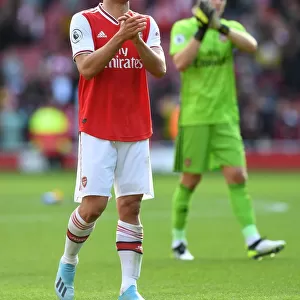 Arsenal's Sokratis Reacts After Arsenal FC vs AFC Bournemouth, Premier League 2019-20