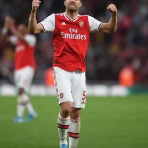 Arsenal's Sokratis Reacts After Arsenal FC vs Aston Villa, Premier League 2019-20