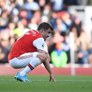 Arsenal's Sokratis Reacts After Arsenal vs. Tottenham Premier League Clash (2019-20)