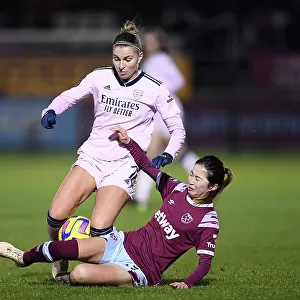 Arsenal's Steph Catley in Action: Barclays FA WSL Showdown between Arsenal Women and West Ham United