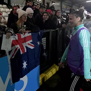 Arsenal's Steph Catley Celebrates FA Cup Quarterfinal Victory with Australian Fans