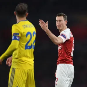 Arsenal's Stephan Lichtsteiner in Europa League Action vs BATE Borisov at Emirates Stadium Arsenal's Stephan Lichtsteiner in Europa League Action vs BATE Borisov at Emirates Stadium