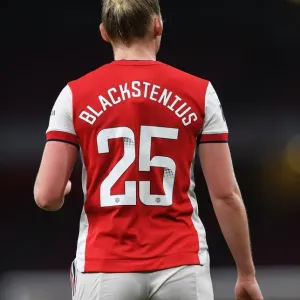 Arsenal's Stina Blackstenius in Action Against Tottenham Hotspur (FA WSL 2021-22) Arsenal's Stina Blackstenius in Action Against Tottenham Hotspur (FA WSL 2021-22)