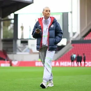 Arsenal's Stina Blackstenius Prepares for Kick-off Against Bristol City in Barclays Women's Super League Arsenal's Stina Blackstenius Prepares for Kick-off Against Bristol City in Barclays Women's Super League
