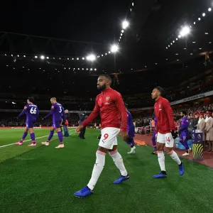 Arsenal's Striker Duo: Lacazette and Aubameyang Prepare for Arsenal v Liverpool Clash (2018-19) Arsenal's Striker Duo: Lacazette and Aubameyang Prepare for Arsenal v Liverpool Clash (2018-19)