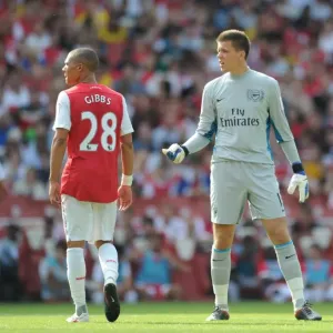 Arsenal's Szczesny and Gibbs in Action against New York Red Bulls at Emirates Cup, 2011 Arsenal's Szczesny and Gibbs in Action against New York Red Bulls at Emirates Cup, 2011