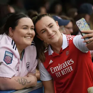 Arsenal's Teyah Goldie Celebrates with Fan after Chelsea Clash in FA Women's Super League Arsenal's Teyah Goldie Celebrates with Fan after Chelsea Clash in FA Women's Super League