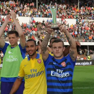 Arsenal's Theo Walcott and Jack Wilshere Share a Moment After Arsenal vs. Manchester City Pre-Season Friendly in Helsinki, 2013 Arsenal's Theo Walcott and Jack Wilshere Share a Moment After Arsenal vs. Manchester City Pre-Season Friendly in Helsinki, 2013