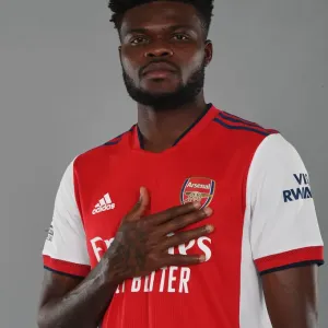 Arsenal's Thomas Partey at 2021-22 First Team Photocall Arsenal's Thomas Partey at 2021-22 First Team Photocall