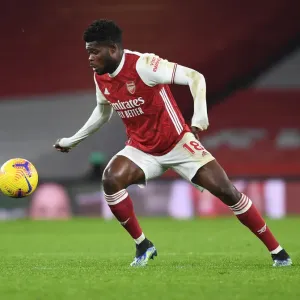 Arsenal's Thomas Partey in Action against Crystal Palace in Empty Emirates Stadium - Premier League 2021