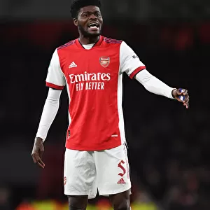 Arsenal's Thomas Partey in Action against Liverpool in Carabao Cup Semi-Final
