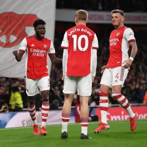 Arsenal's Thomas Partey and Emile Smith Rowe Celebrate First Goal vs. Aston Villa (2021-22) Arsenal's Thomas Partey and Emile Smith Rowe Celebrate First Goal vs. Aston Villa (2021-22)