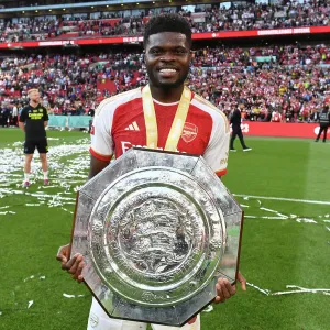 Arsenal's Thomas Partey at the FA Community Shield: Manchester City vs. Arsenal (2023-24) Arsenal's Thomas Partey at the FA Community Shield: Manchester City vs. Arsenal (2023-24)