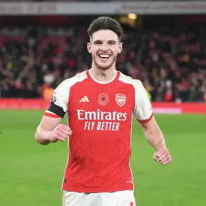 Arsenal's Thrilling Victory Over Burnley: Declan Rice Leads the Celebrations (2023-24 Premier League) Arsenal's Thrilling Victory Over Burnley: Declan Rice Leads the Celebrations (2023-24 Premier League)